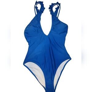 Cupshe NWT Blue Gem Wrap One-piece Swimsuit Size Medium‎